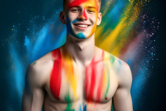 Abstract Male Art Ai Photos of Beautiful Men Enveloped by Colors