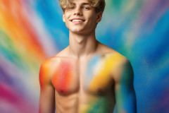 Abstract Male Art Ai Photos of Beautiful Men Enveloped by Colors