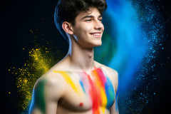 Abstract Male Art Ai Photos of Beautiful Men Enveloped by Colors