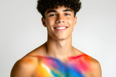 Abstract Male Art Ai Photos of Beautiful Men Enveloped by Colors