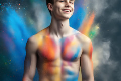 Abstract Male Art Ai Photos of Beautiful Men Enveloped by Colors