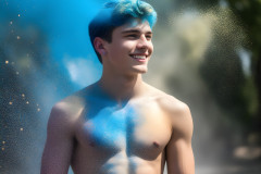 Abstract Male Art Ai Photos of Beautiful Men Enveloped by Colors