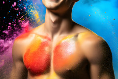 Abstract Male Art Ai Photos of Beautiful Men Enveloped by Colors