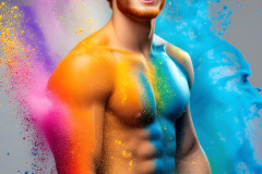 Abstract Male Art Ai Photos of Beautiful Men Enveloped by Colors