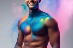 Abstract Male Art Ai Photos of Beautiful Men Enveloped by Colors