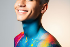 Abstract Male Art Ai Photos of Beautiful Men Enveloped by Colors