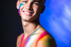 Abstract Male Art Ai Photos of Beautiful Men Enveloped by Colors