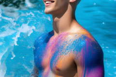 Abstract Male Art Ai Photos of Beautiful Men Enveloped by Colors