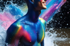Abstract Male Art Ai Photos of Beautiful Men Enveloped by Colors