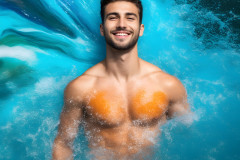Abstract Male Art Ai Photos of Beautiful Men Enveloped by Colors