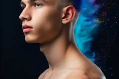 Abstract Male Art Ai Photos of Beautiful Men Enveloped by Colors