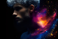 Abstract Male Art Ai Photos of Beautiful Men Enveloped by Colors