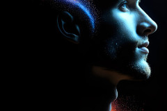 Abstract Male Art Ai Photos of Beautiful Men Enveloped by Colors