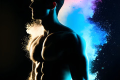Abstract Male Art Ai Photos of Beautiful Men Enveloped by Colors