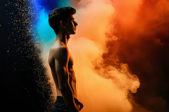 Abstract Male Art Ai Photos of Beautiful Men Enveloped by Colors