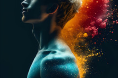 Abstract Male Art Ai Photos of Beautiful Men Enveloped by Colors