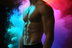Abstract Male Art Ai Photos of Beautiful Men Enveloped by Colors