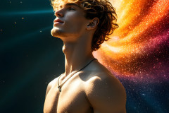 Abstract Male Art Ai Photos of Beautiful Men Enveloped by Colors