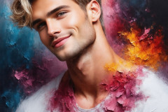 Painting Comes to Life - A Handsome Man comes to life and emerges from canvas.