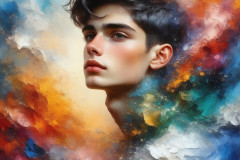 Painting Comes to Life - A Handsome Man comes to life and emerges from canvas.