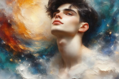 Painting Comes to Life - A Handsome Man comes to life and emerges from canvas.