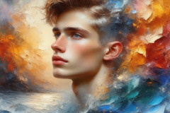 Painting Comes to Life - A Handsome Man comes to life and emerges from canvas.