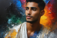 Painting Comes to Life - A Handsome Man comes to life and emerges from canvas.