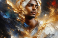 Painting Comes to Life - A Handsome Man comes to life and emerges from canvas.