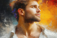 Painting Comes to Life - A Handsome Man comes to life and emerges from canvas.