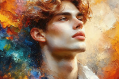 Painting Comes to Life - A Handsome Man comes to life and emerges from canvas.