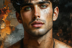 Painting Comes to Life - A Handsome Man comes to life and emerges from canvas.