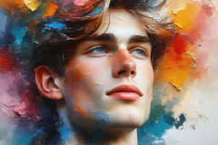 Painting Comes to Life - A Handsome Man comes to life and emerges from canvas.