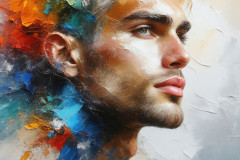 Painting Comes to Life - A Handsome Man comes to life and emerges from canvas.