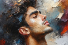 Painting Comes to Life - A Handsome Man comes to life and emerges from canvas.