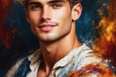 Painting Comes to Life - A Handsome Man comes to life and emerges from canvas.