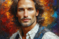 Painting Comes to Life - A Handsome Man comes to life and emerges from canvas.