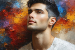 Painting Comes to Life - A Handsome Man comes to life and emerges from canvas.
