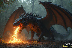 Majestic Dragons,shimmering in the moonlight.