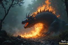 Majestic Dragons,shimmering in the moonlight.