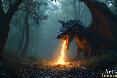 Majestic Dragons,shimmering in the moonlight.