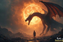 Majestic Dragons,shimmering in the moonlight.