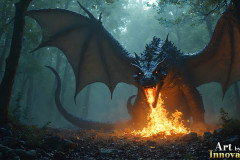 Majestic Dragons,shimmering in the moonlight.