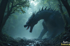 Majestic Dragons,shimmering in the moonlight.