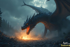 Majestic Dragons,shimmering in the moonlight.