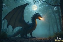 Majestic Dragons,shimmering in the moonlight.