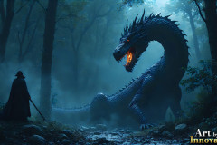 Majestic Dragons,shimmering in the moonlight.