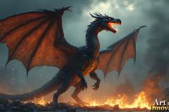 Majestic Dragons,shimmering in the moonlight.