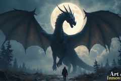 Majestic Dragons,shimmering in the moonlight.