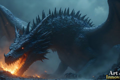 Majestic Dragons,shimmering in the moonlight.