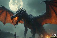 Majestic Dragons,shimmering in the moonlight.